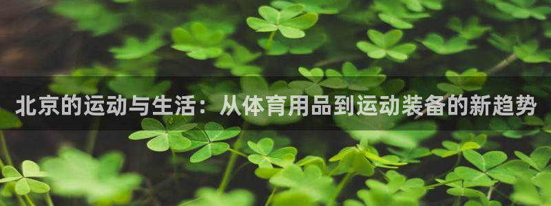 凯捷体育软件：北京的运动与生活：从体育用品到运动装备