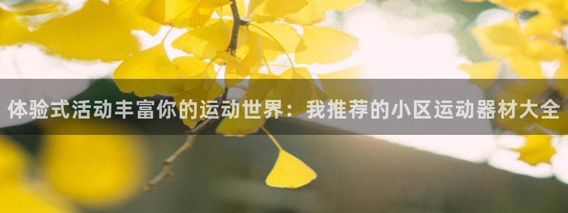 凯捷体育：体验式活动丰富你的运动世界：我推荐的小区运动器材大