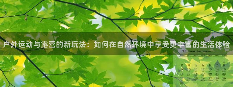 凯捷体育集团E.ON：户外运动与露营的新玩法：如何在自然环境